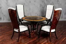 Гарнитур с янтарной инкрустацией "Утро в Париже"